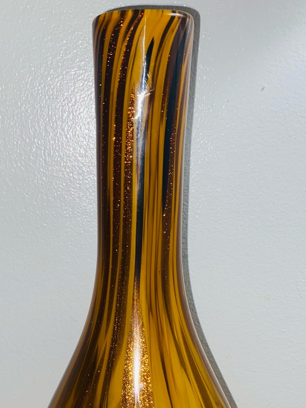 VTG 15” tall hand blown art glass vase